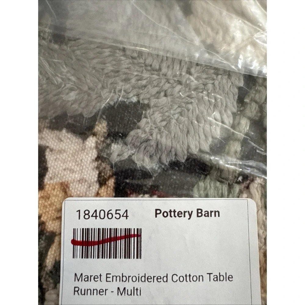 Pottery Barn Maret Embroidered Cotton Table Runner 18